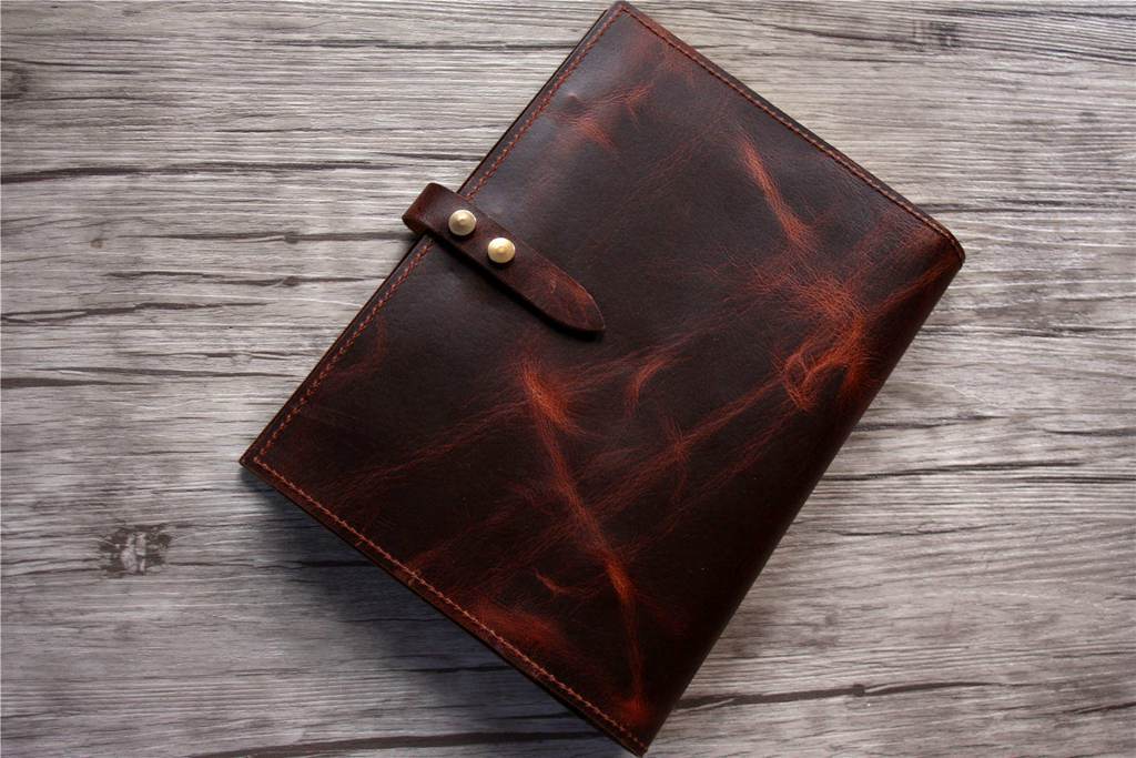 Personalized Luxury Brown Leather Binder Wedding Folder