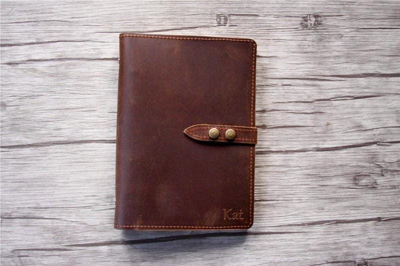 Brown Leather Portfolio Notebook Holder