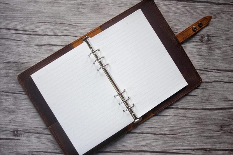 Distressed Brown Leather Binders Cover