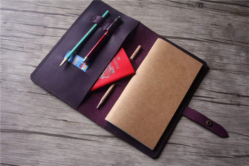 Leather Personalized Travel Journal Notebook