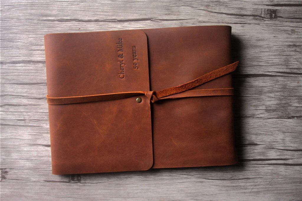 Custom Leather Family Memory Book Album