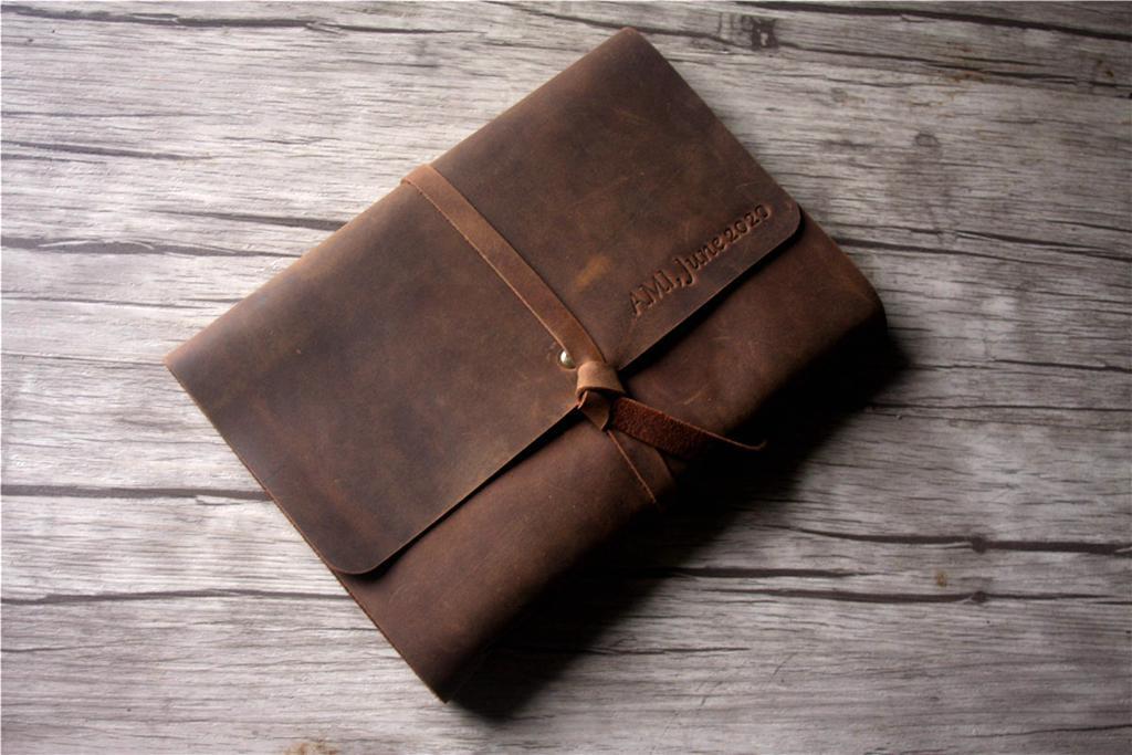 Personalized Leather Bridal Memory Book Photo Album