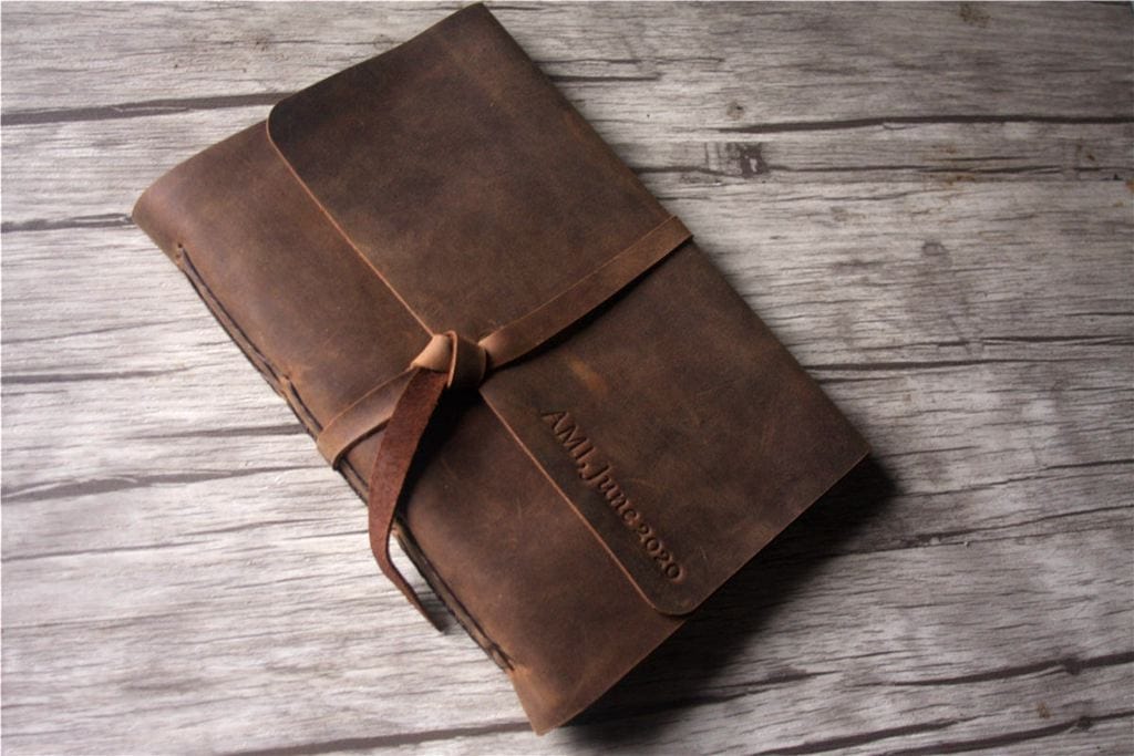 Personalized Leather Bridal Memory Book Photo Album