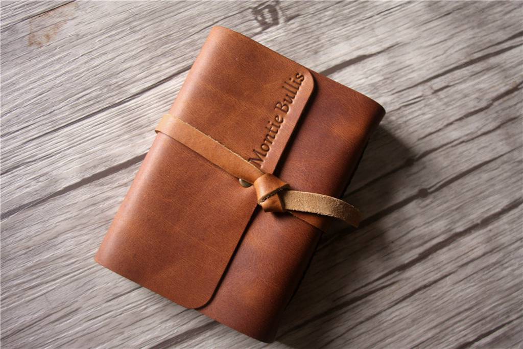 Leather Bathroom Guest Book Personalized