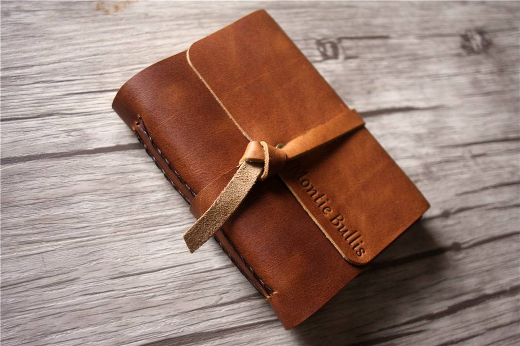 Leather Bathroom Guest Book Personalized