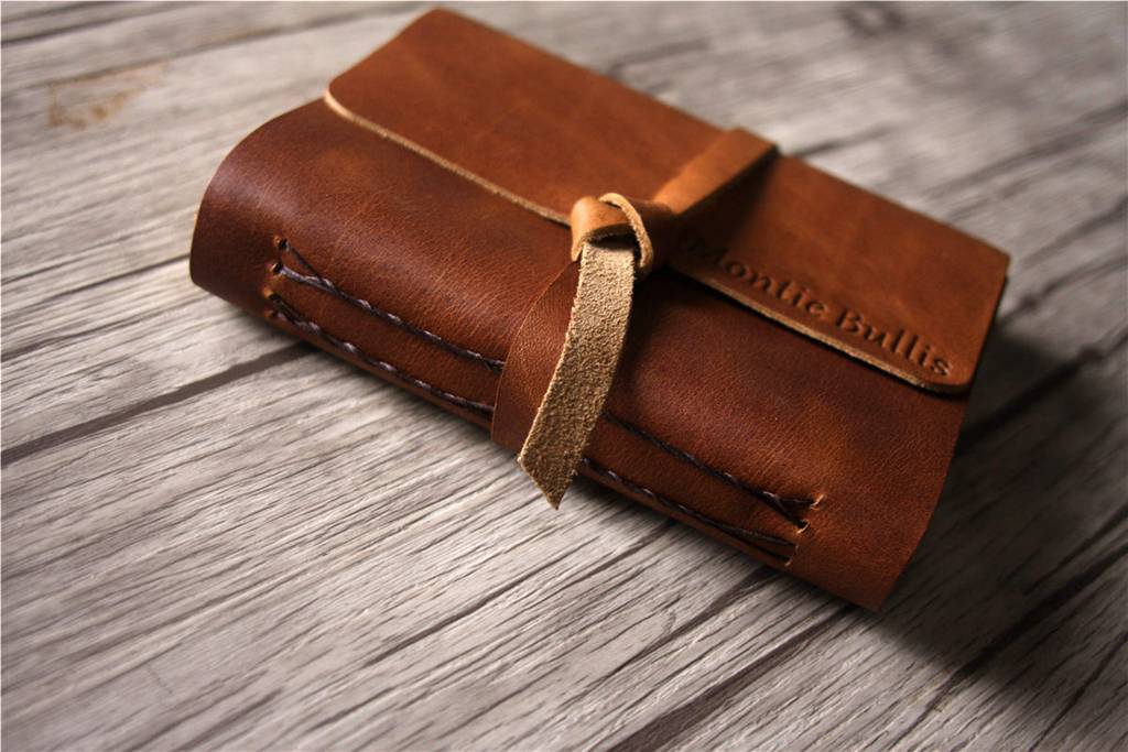 Leather Bathroom Guest Book Personalized