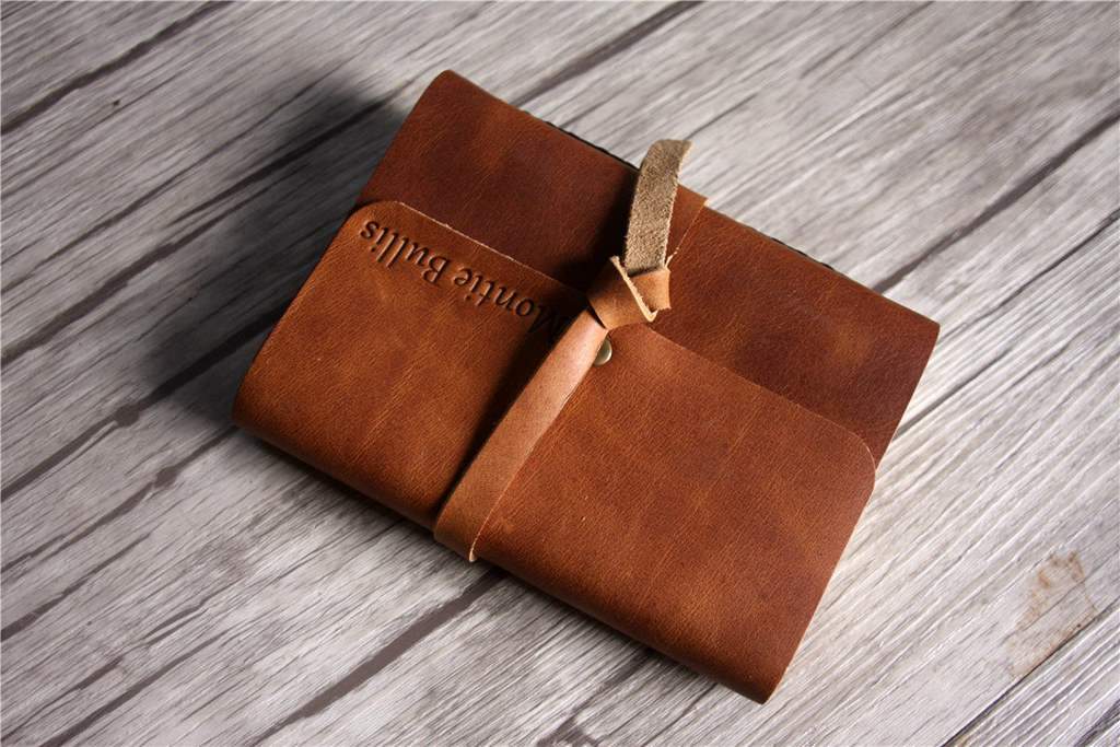 Leather Bathroom Guest Book Personalized
