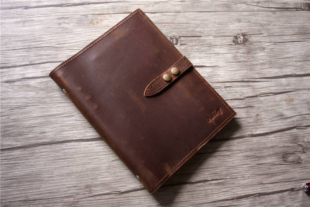 Embossed Leather A5 Journal Cover Binder Sleeve