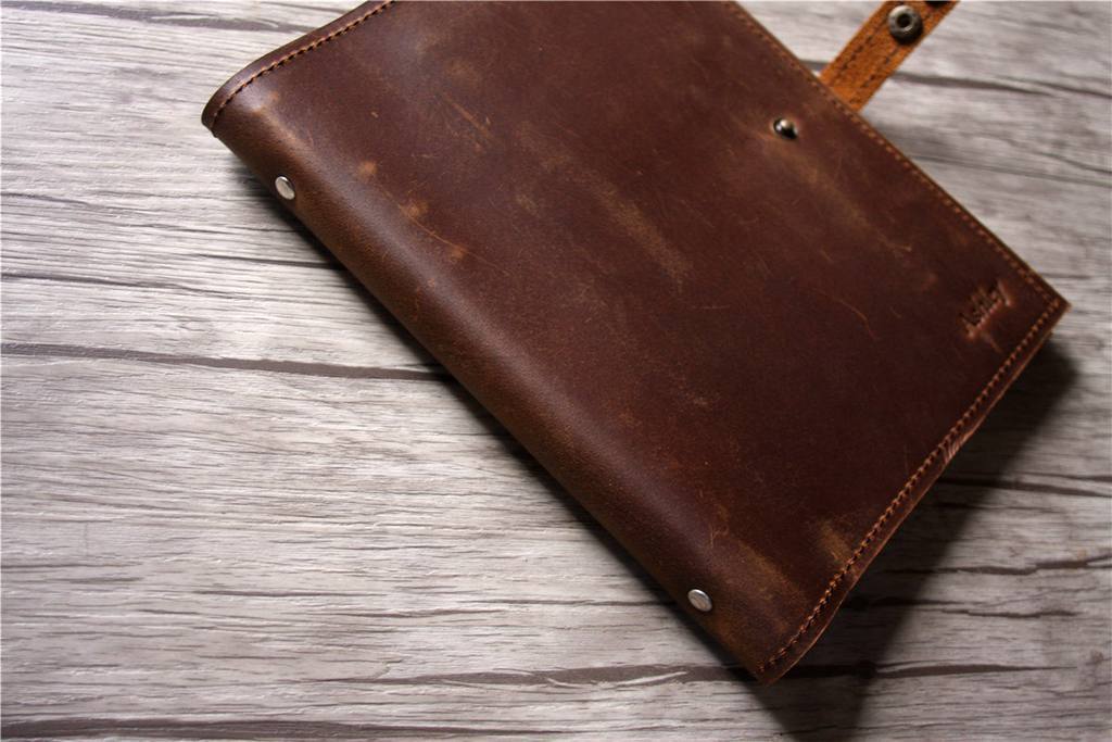 Embossed Leather A5 Journal Cover Binder Sleeve
