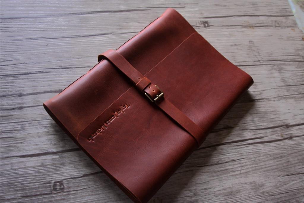 Personalized Leather Retirement Memory Book Photo Album