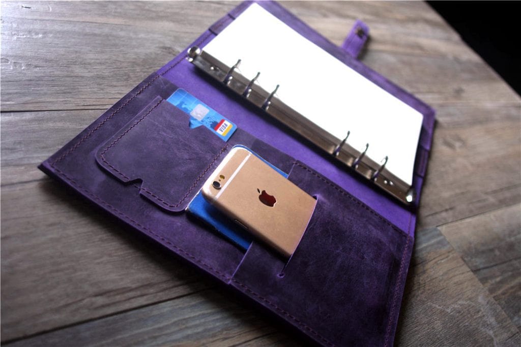 Purple Leather Binder Planner