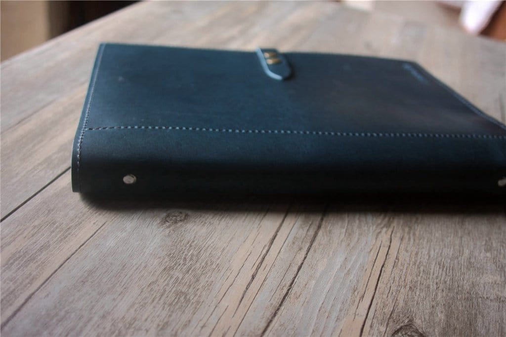 Personalized Blue Leather Organizer Zipper