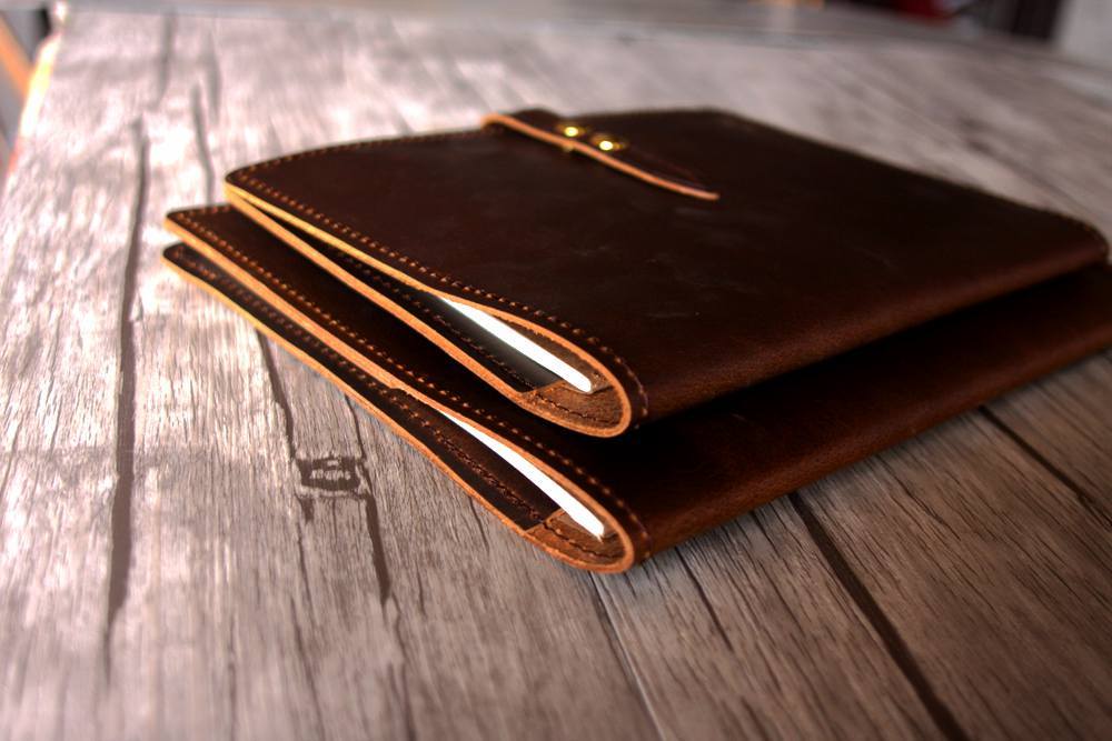 Rustic Dark Brown Leather A5 Leather Notebook Cover Refillable