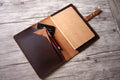 Rustic Dark Brown Leather A5 Leather Notebook Cover Refillable