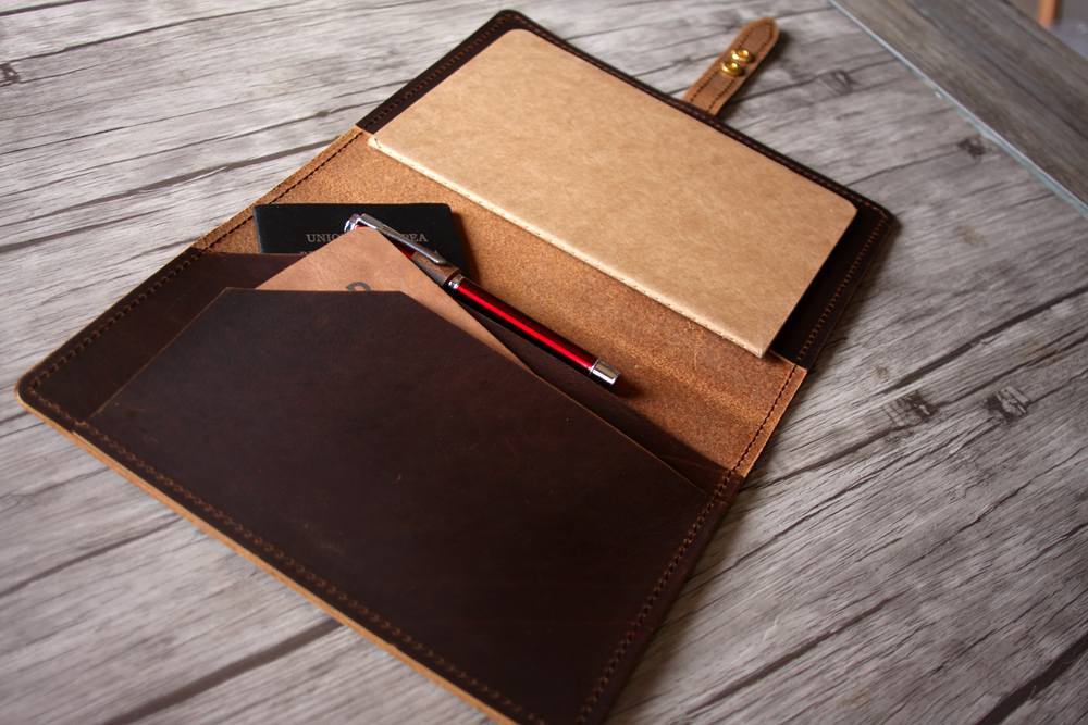 Rustic Dark Brown Leather A5 Leather Notebook Cover Refillable