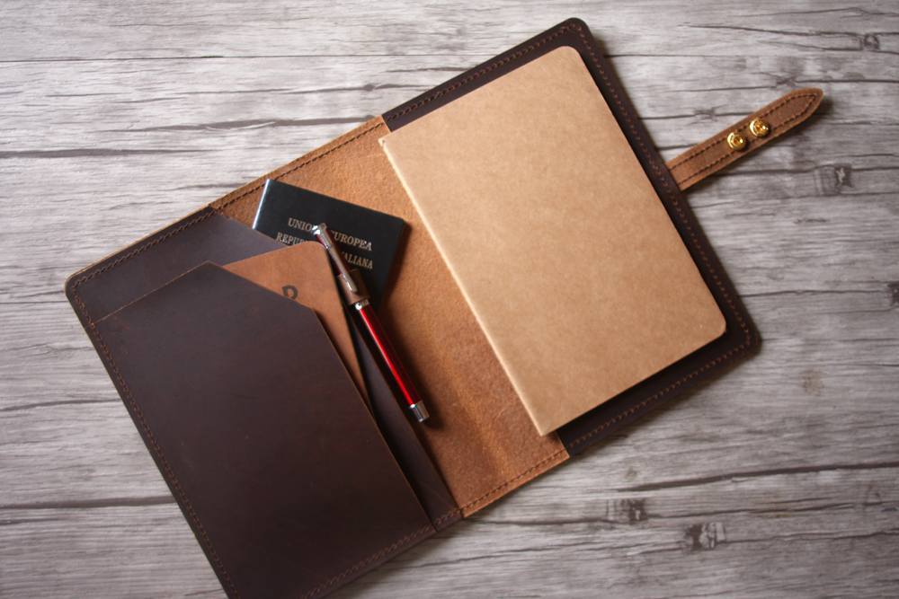 Rustic Dark Brown Leather A5 Leather Notebook Cover Refillable
