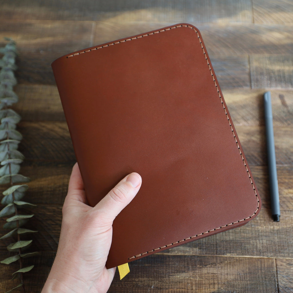 Leather Journal Cover w/ Notebook - Medium Brown