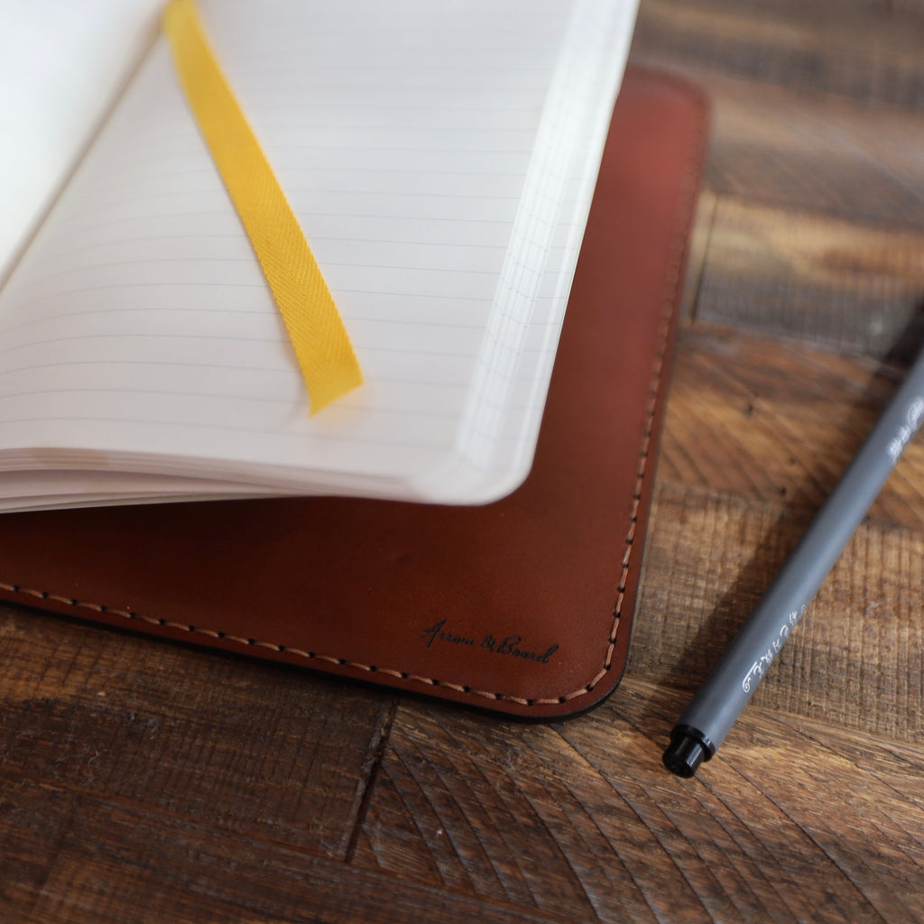 Leather Journal Cover w/ Notebook - Medium Brown