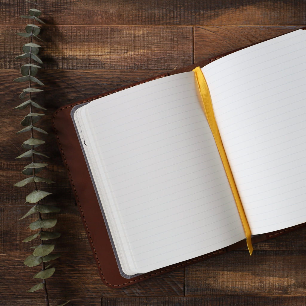 Leather Journal Cover w/ Notebook - Medium Brown