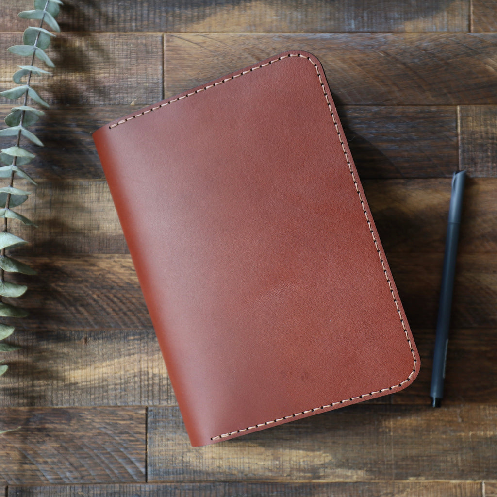 Leather Journal Cover w/ Notebook - Medium Brown