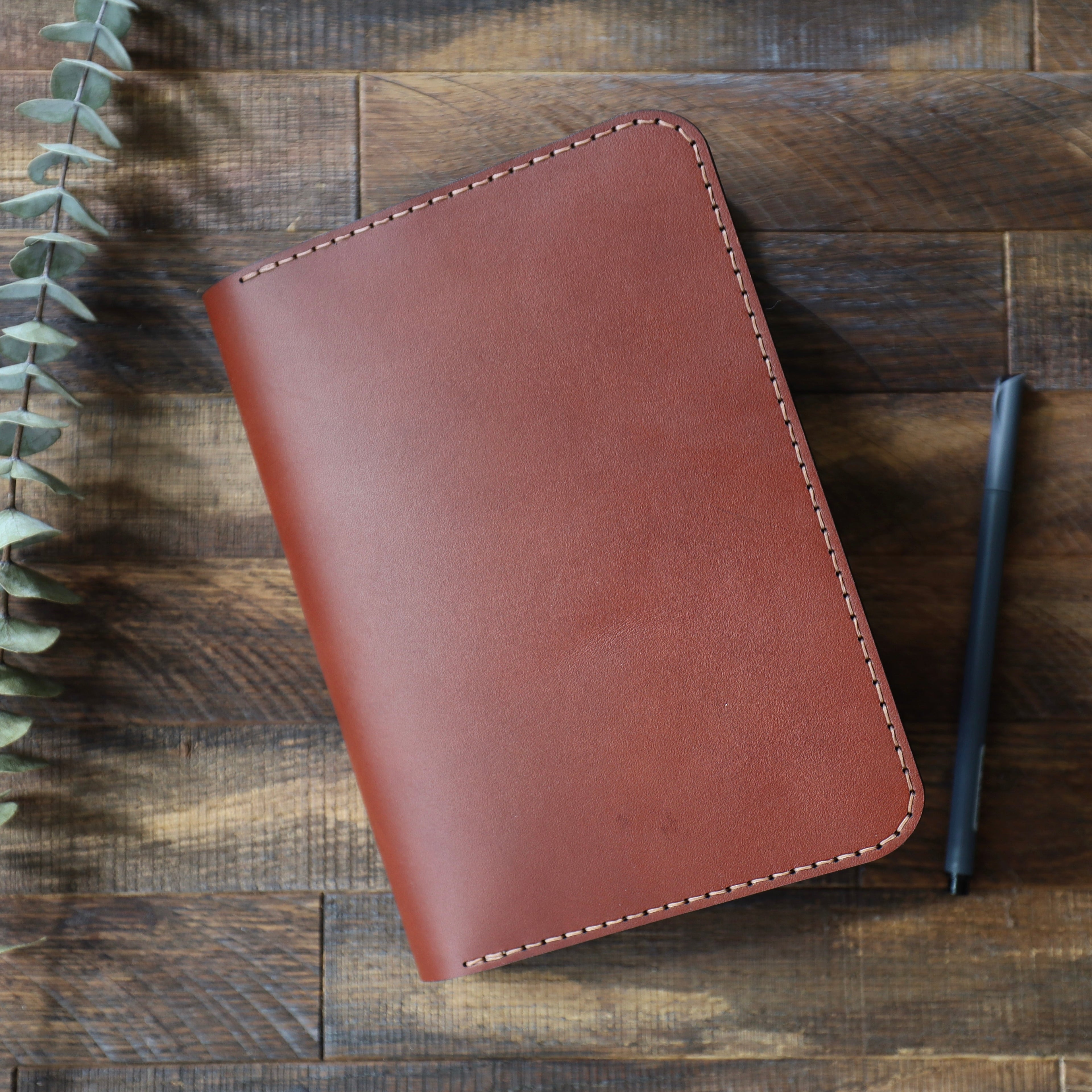 Leather Journal Cover w/ Notebook - Medium Brown