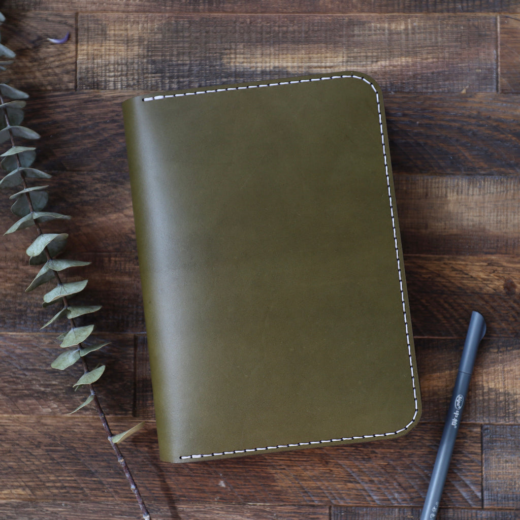Leather Journal Cover w/ Notebook - Olive