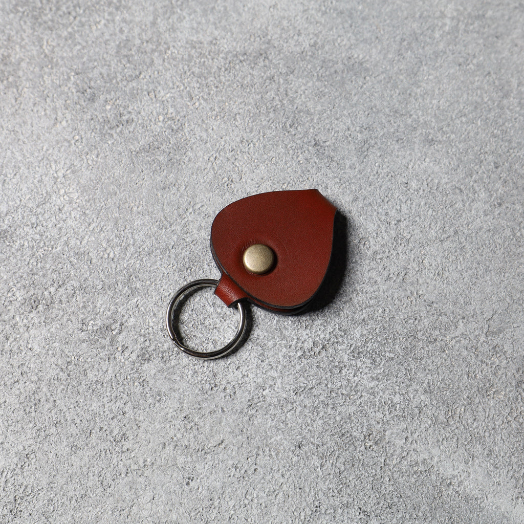 Leather Guitar Pick Holder - Medium Brown