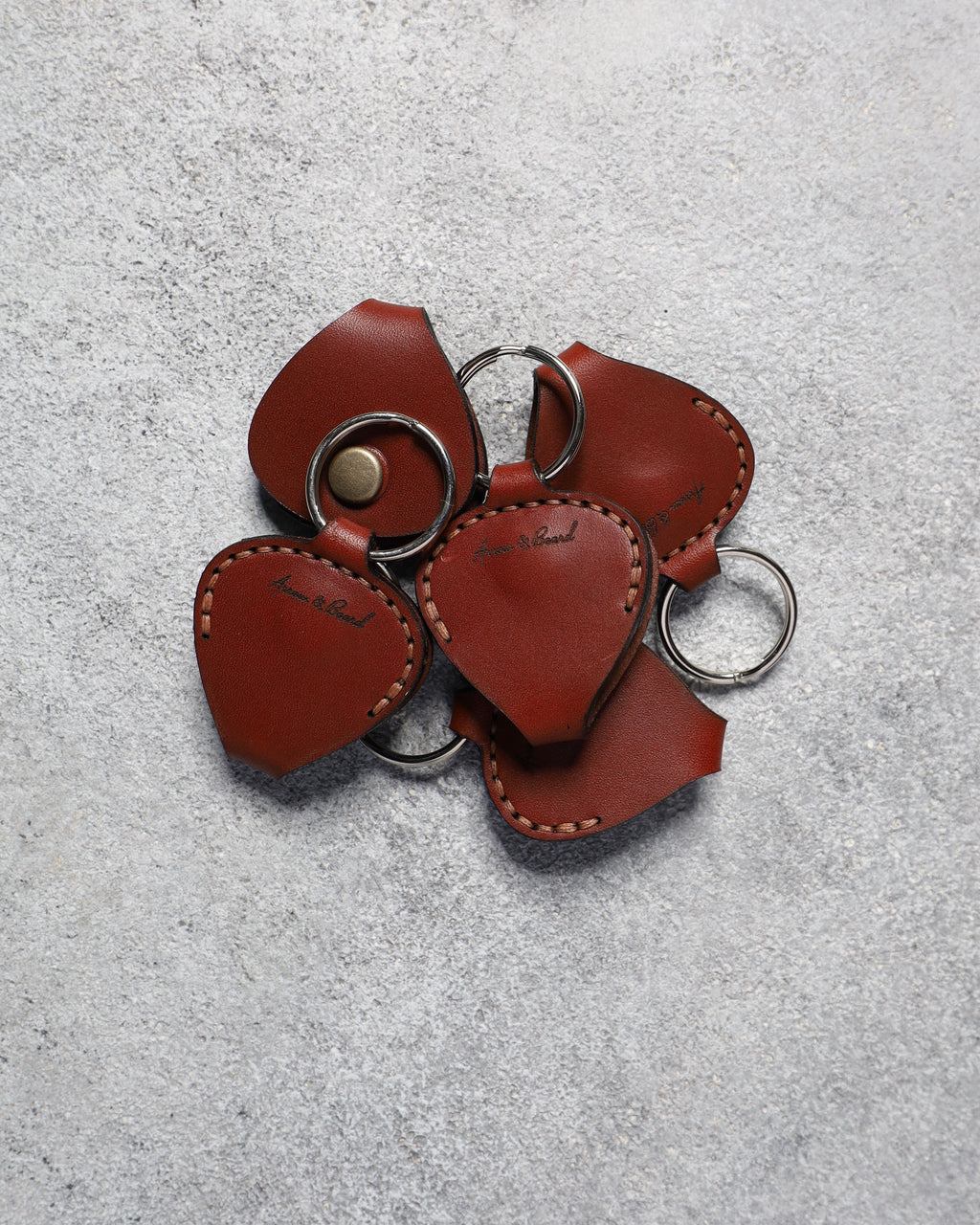 Leather Guitar Pick Holder - Medium Brown