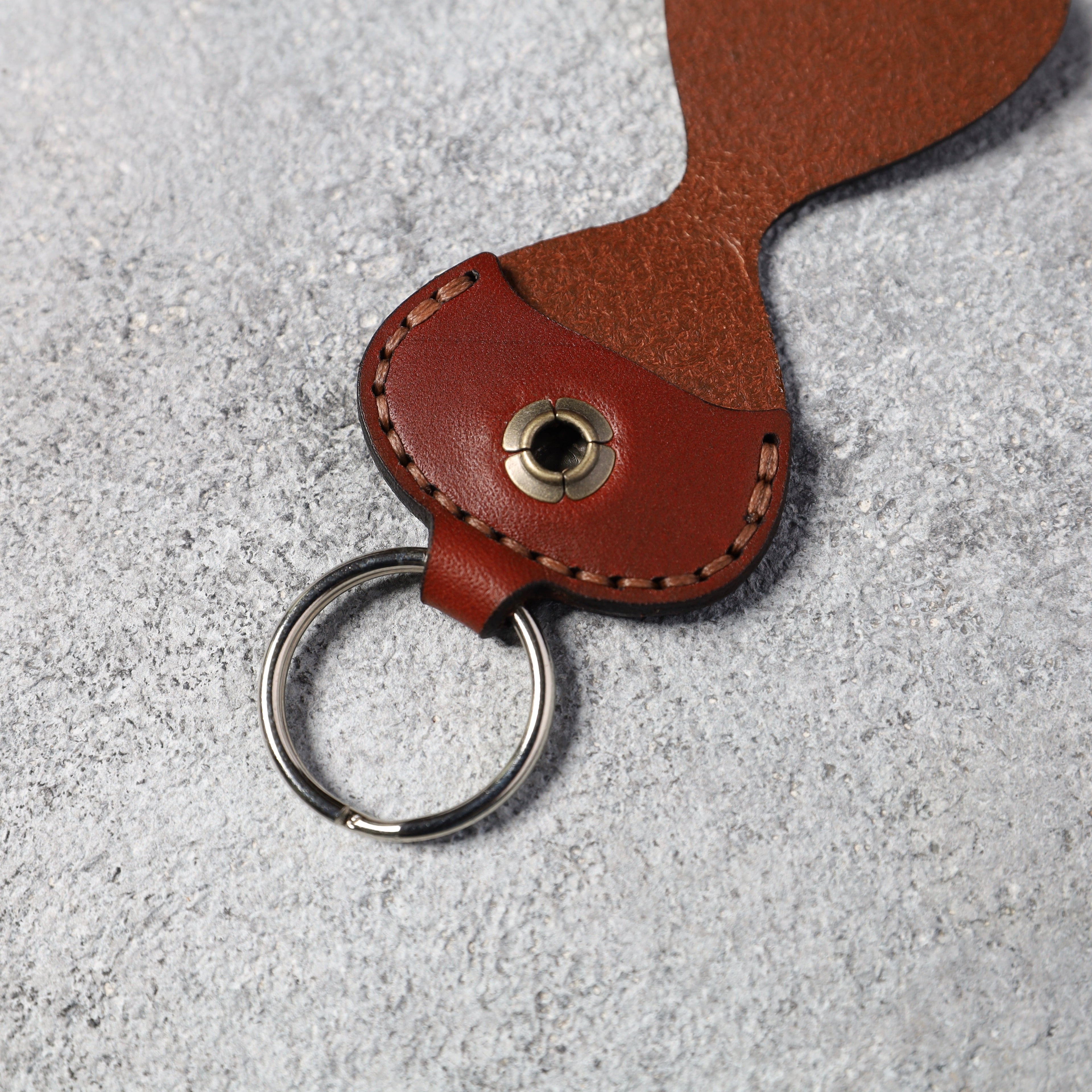 Leather Guitar Pick Holder - Medium Brown