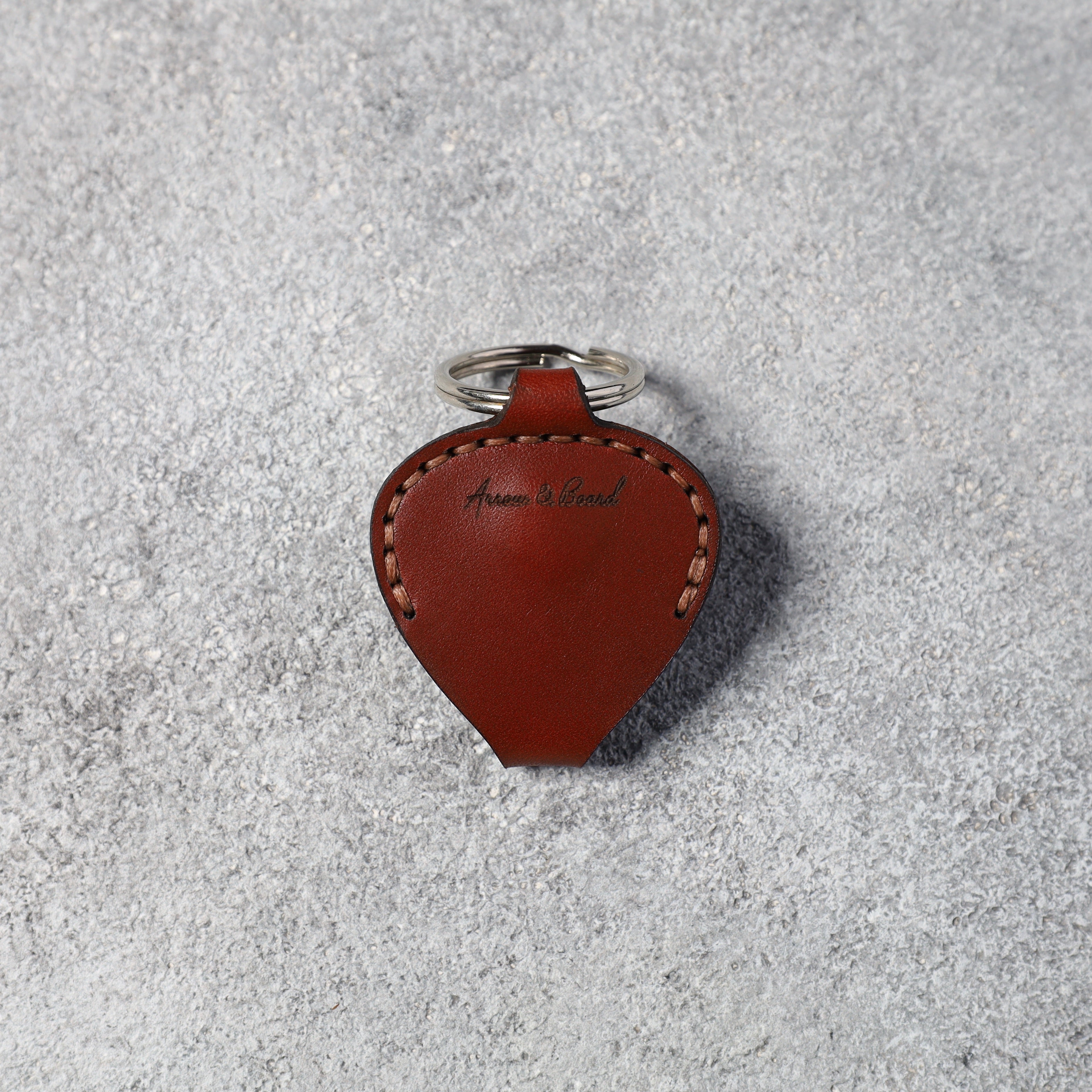 Leather Guitar Pick Holder - Medium Brown