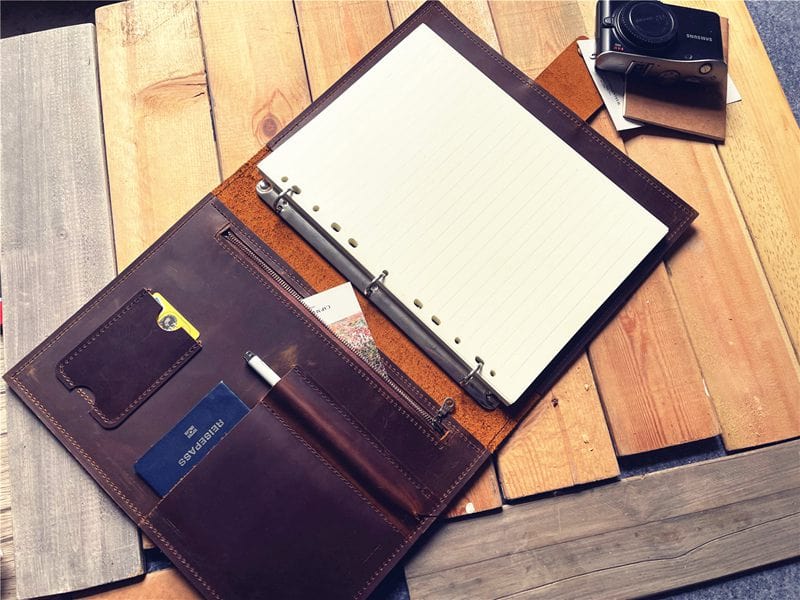 Personalized Zippered Pocket Refillable Leather Journal