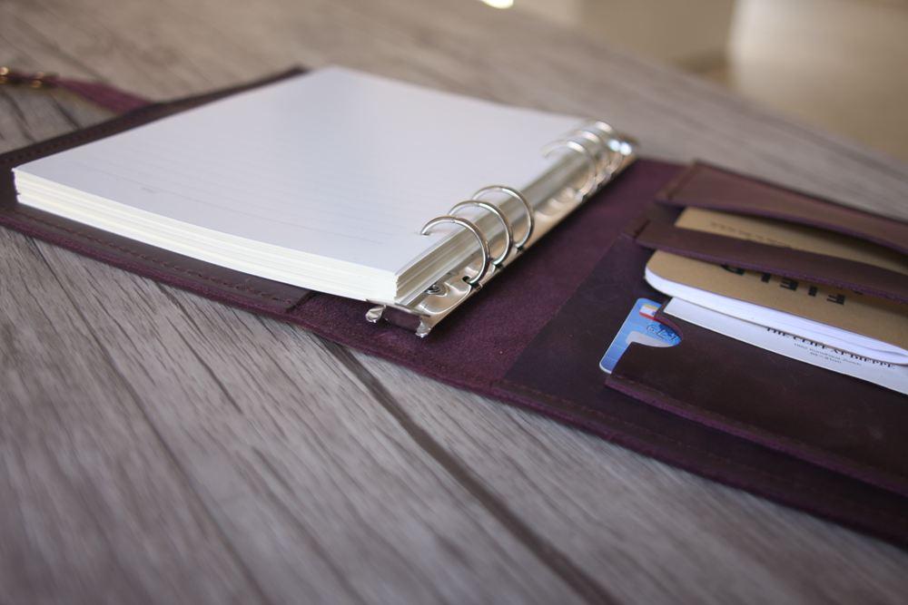 Refillable Purple Leather Sketchbook