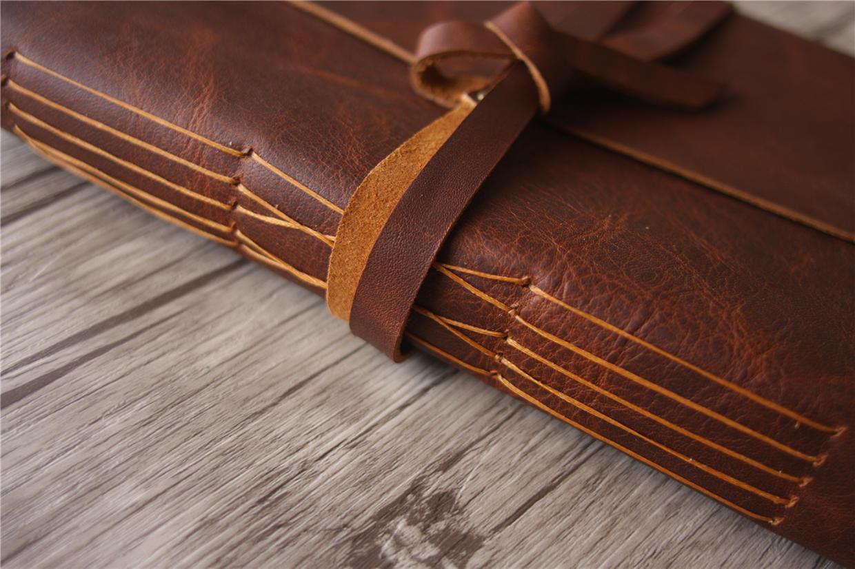 Personalized Leather Photo Guest Book