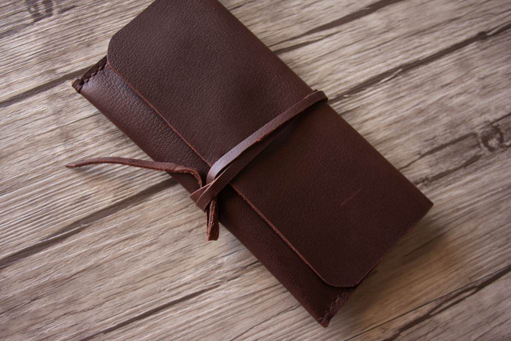 Engraved Leather Girls Pencil Case Holder