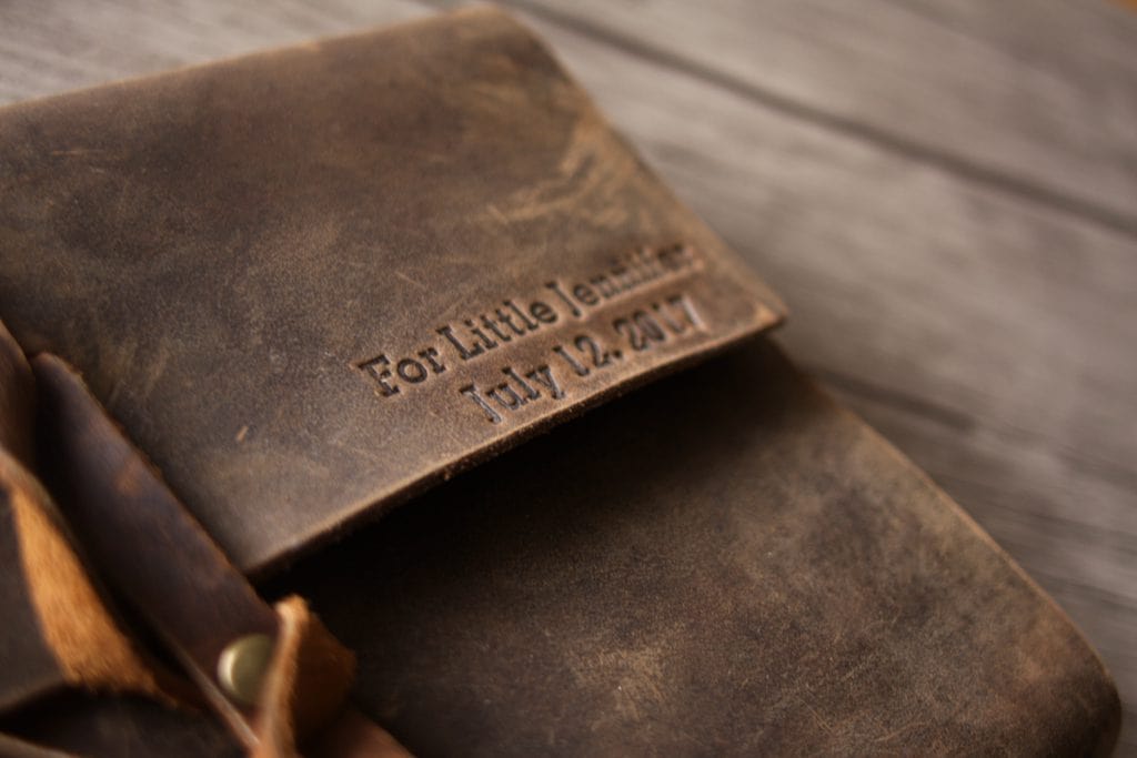 Custom Leather Picture Wedding Guest Book
