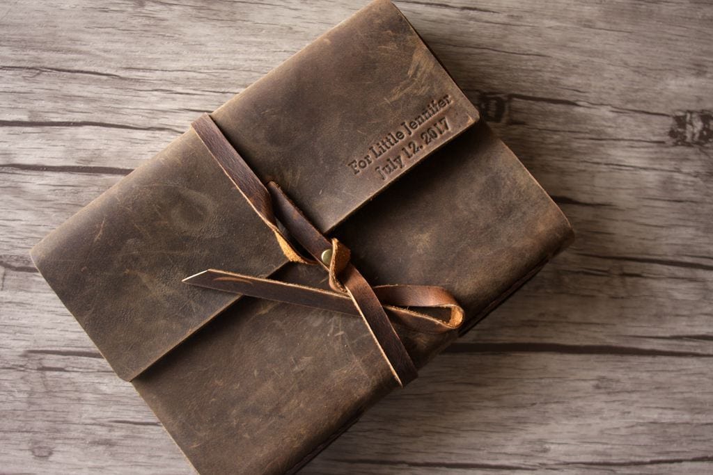 Custom Leather Picture Wedding Guest Book
