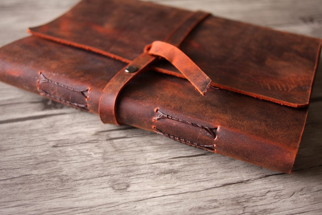Monogrammed Leather Unique Party Guest Book