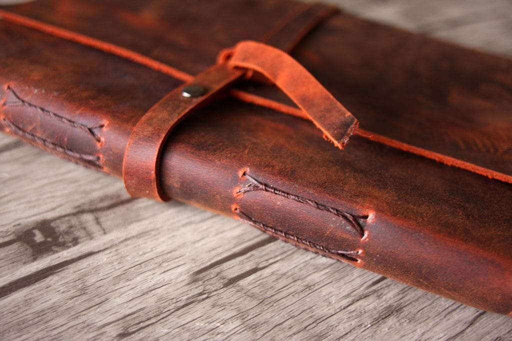 Monogrammed Leather Unique Party Guest Book