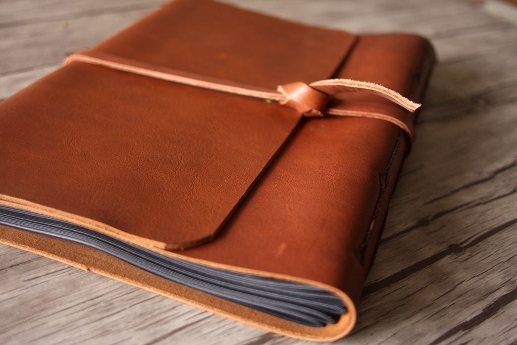 Custom Leather Birthday Party Guest Book