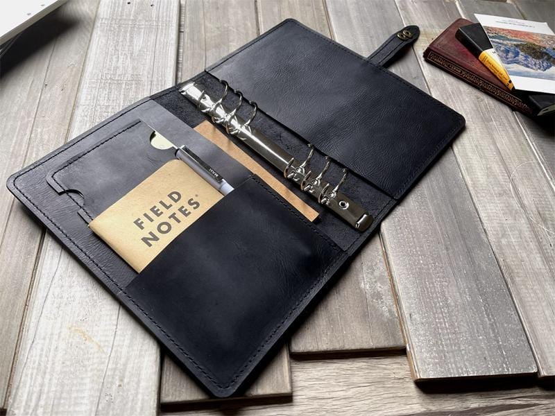 Refillable Black Leather Journal