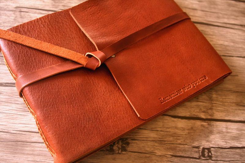Monogrammed Italian Leather Photo Albums for Pet Dog