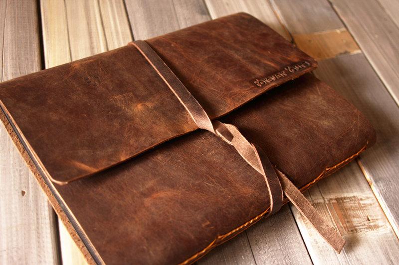 Distressed Brown Personalized Memorial Guest Book