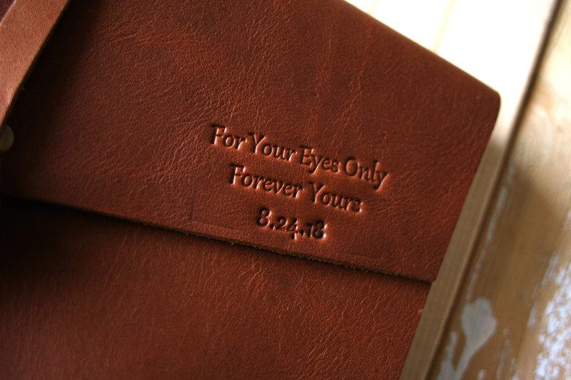 Custom Embossed Leather Wedding Guest Book