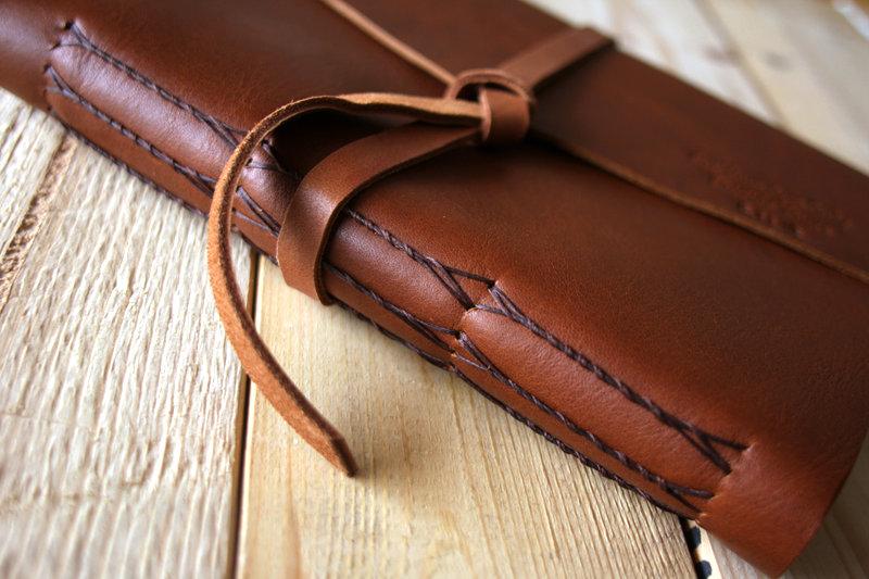Custom Embossed Leather Wedding Guest Book