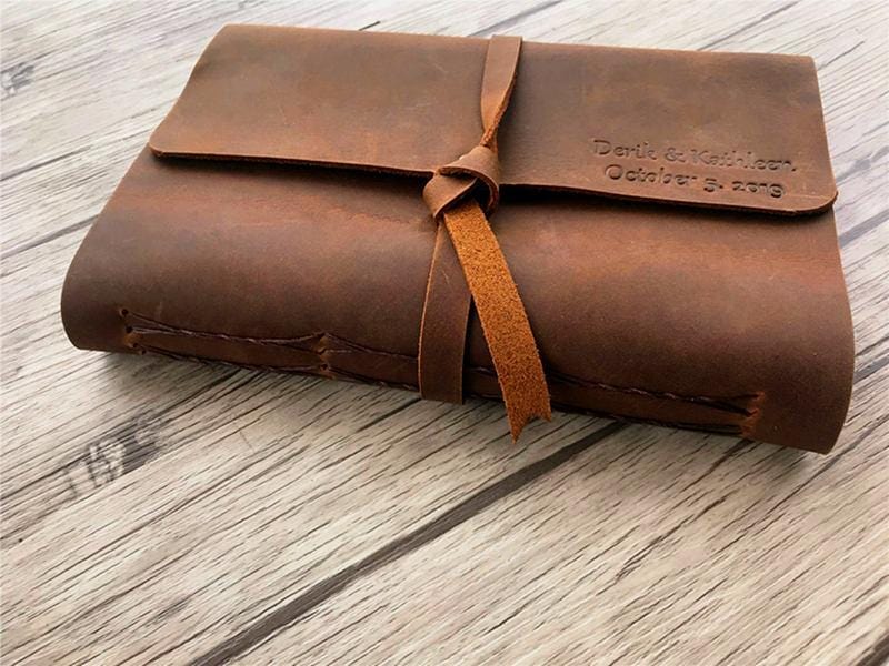 Personalized Leather Photo Memory Book Album