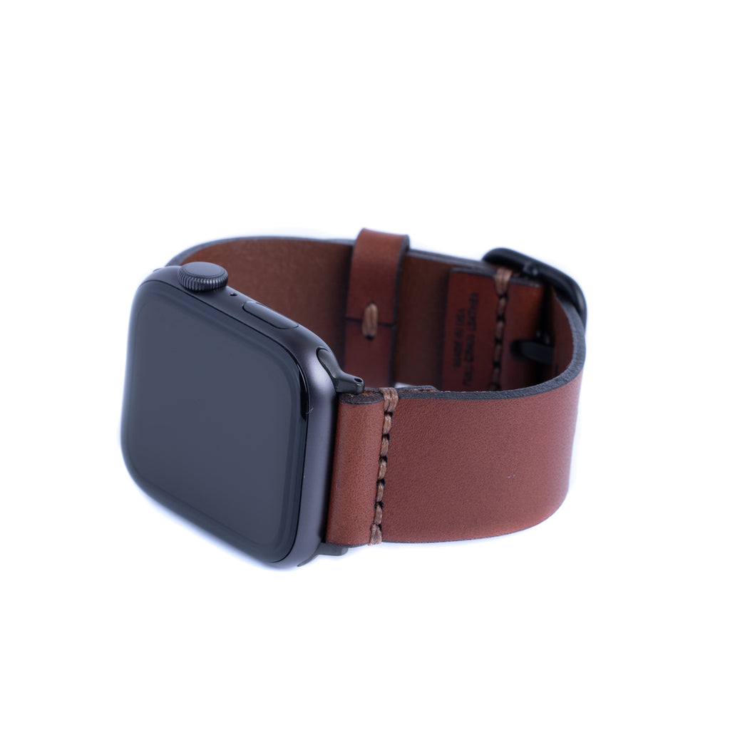 Leather Simple Apple Watch Band - Medium Brown
