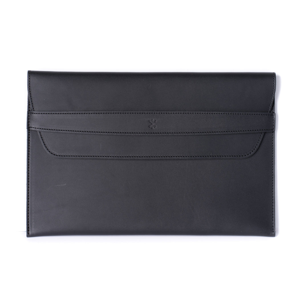 Leather MacBook Envelope Case - Midnight