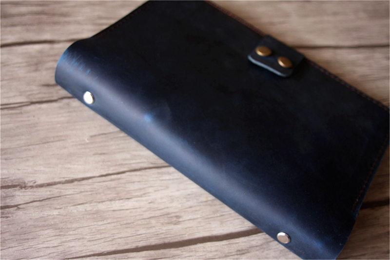 Custom Blue Leather Daily Planner Journal