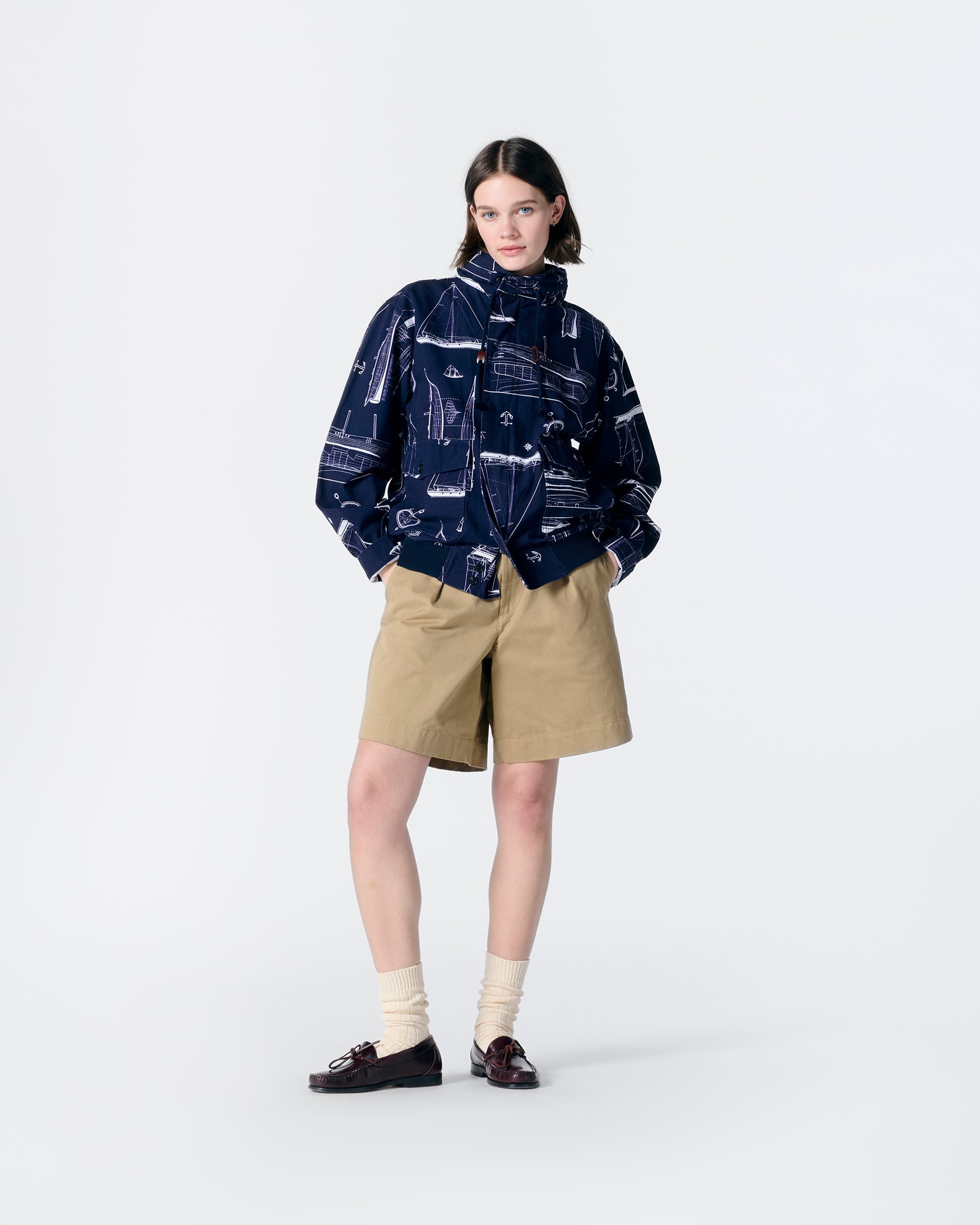 Single-Pleat Baggy Shorts