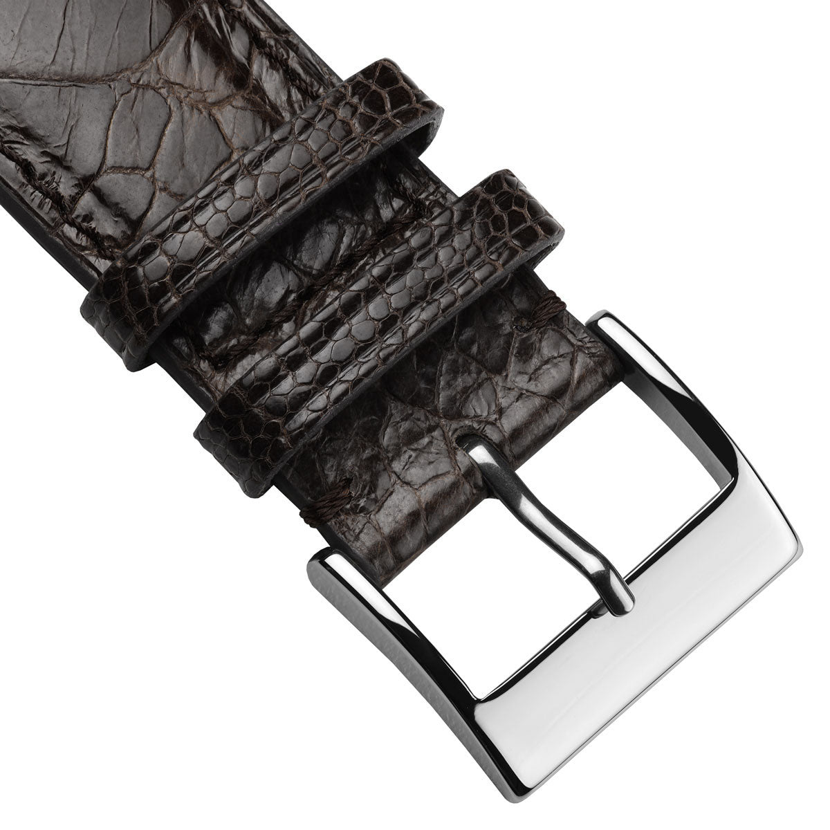 Bracelet en cuir fait main Durbuy Ostrich Leg - Couleur chocolat brillant